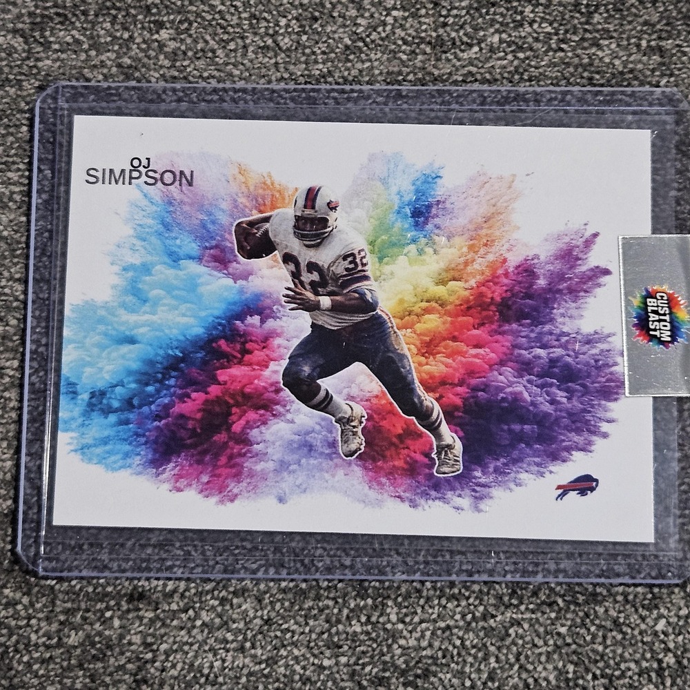 O.J Simpson CUSTOM Color Blast Football Card‎